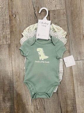 3 Pack Baby Dino Onesies